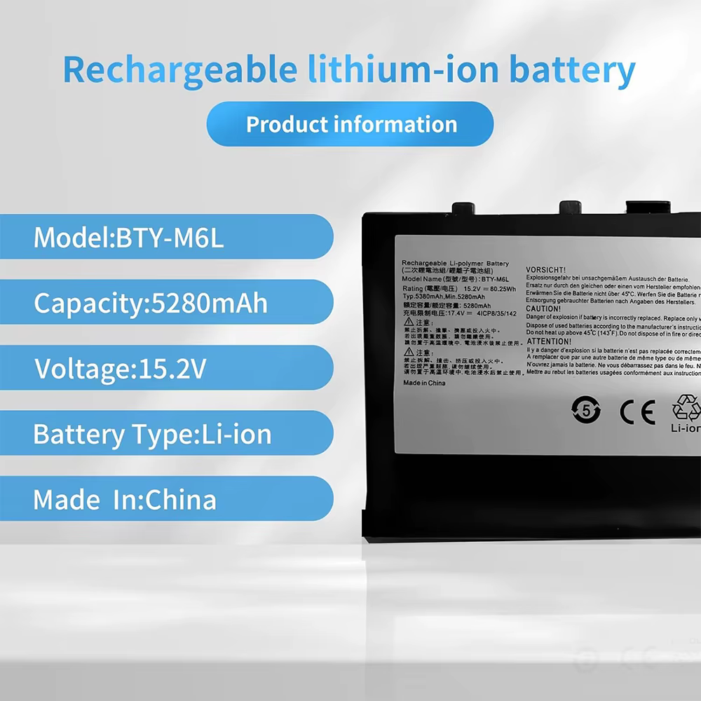 Batterie pour ordinateur portable BTY-M6L compatible avec MSI GS65 Stealth Thin 8SE 8SF 8SG 8RF 9SD 9SE 9SF 9SG Modern