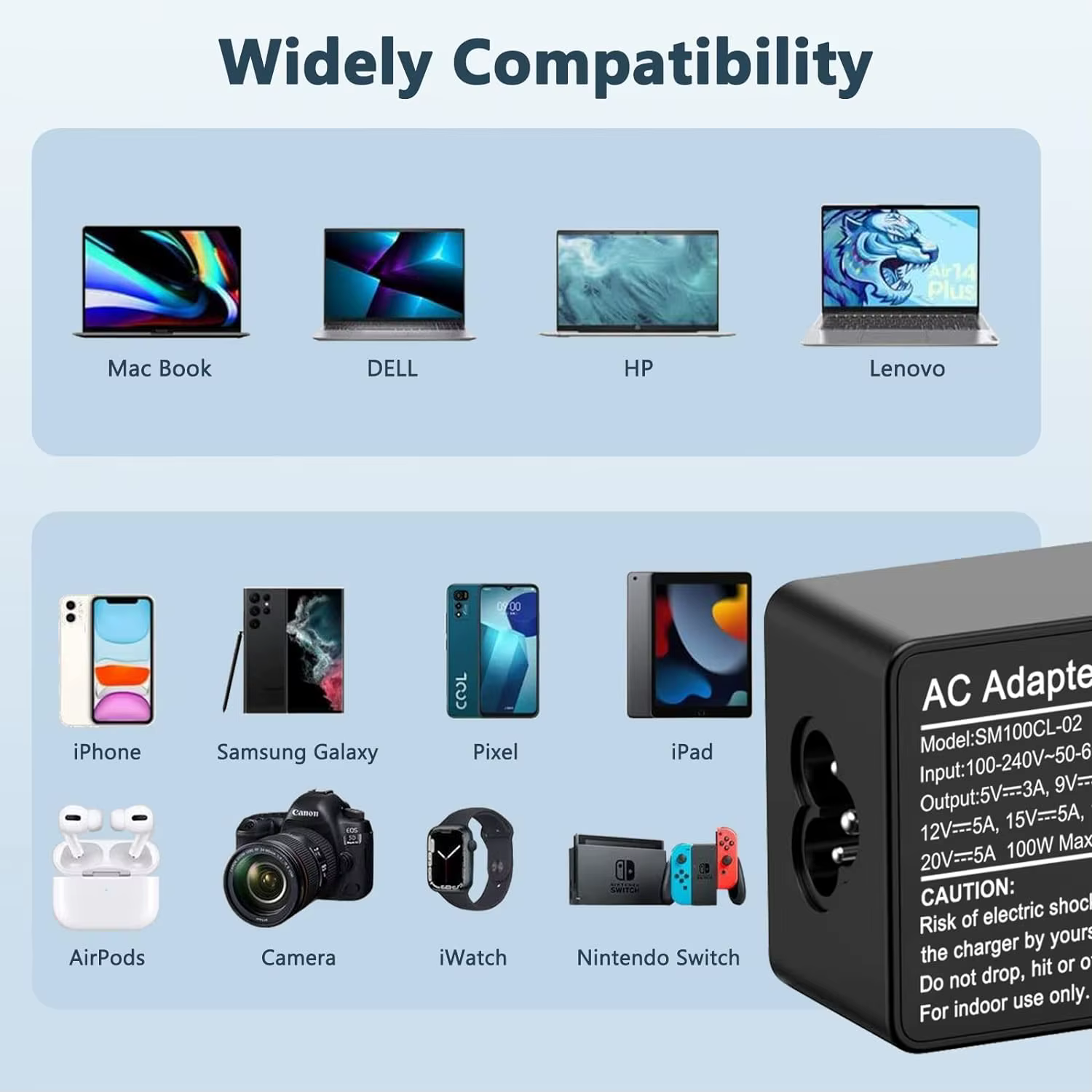 Chargeur USB C universel pour ordinateur portable