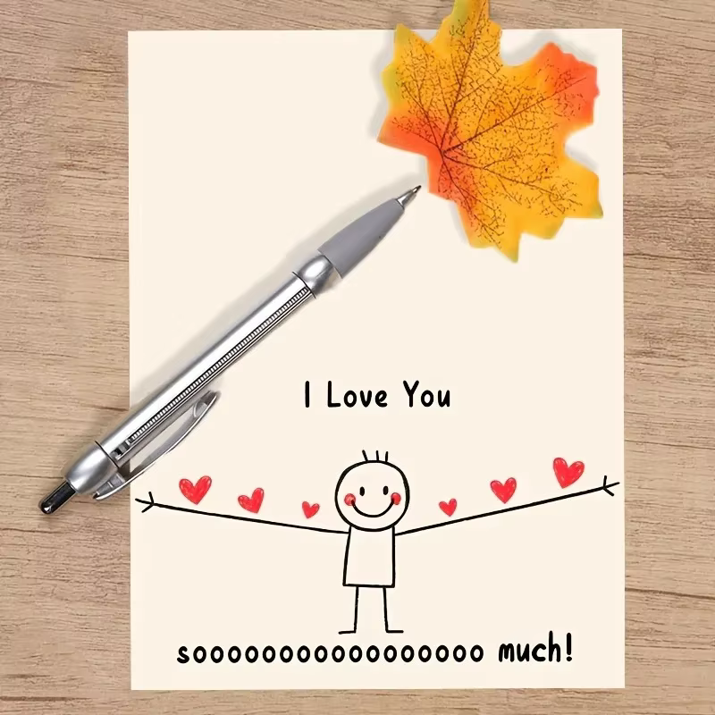 1 carte d'amour en papier pour la Saint-Valentin, idéale pour les cartes vierges à écrire soi-même, adaptée aux couples et aux familles