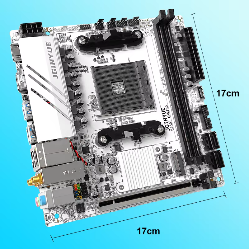JGINYUE AMD B550 AM4 mini carte mère ITX prend en charge les processeurs Ryzen R5 série 4000/5000 DDR4 RAM PCI-E 4.0 B550i GAMING