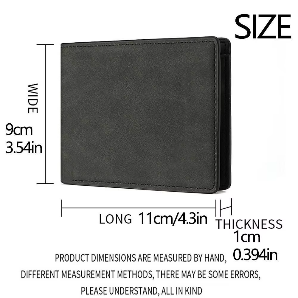 Portefeuille pliable en cuir PU pour homme, porte-monnaie de grande capacité, fente multi-cartes, court, mode