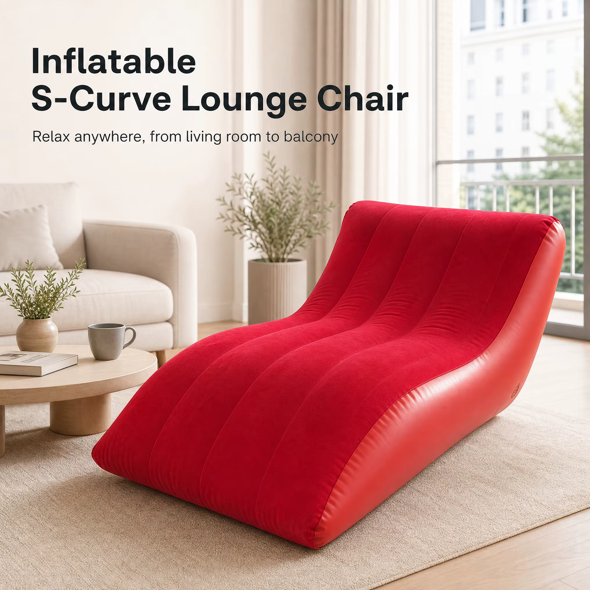Fauteuil de relaxation ergonomique en forme de S, canapé paresseux individuel, fauteuil de loisirs en mousse haute densité pour salon, balcon, chambre, bureau