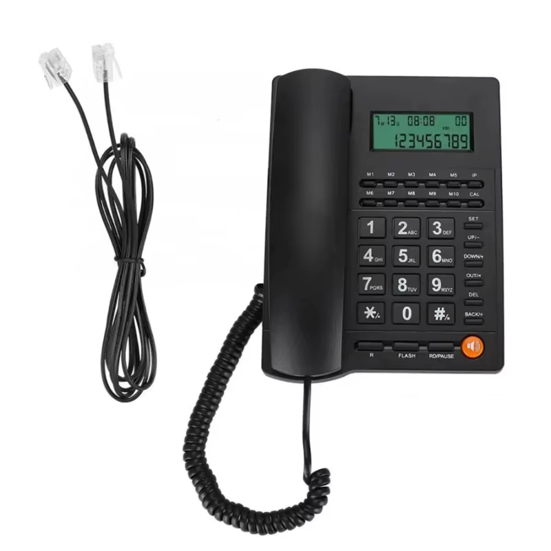 Téléphone fixe filaire avec gros bouton, matin, identification de l'appelant, partenaires, bureau, hôtel, réception