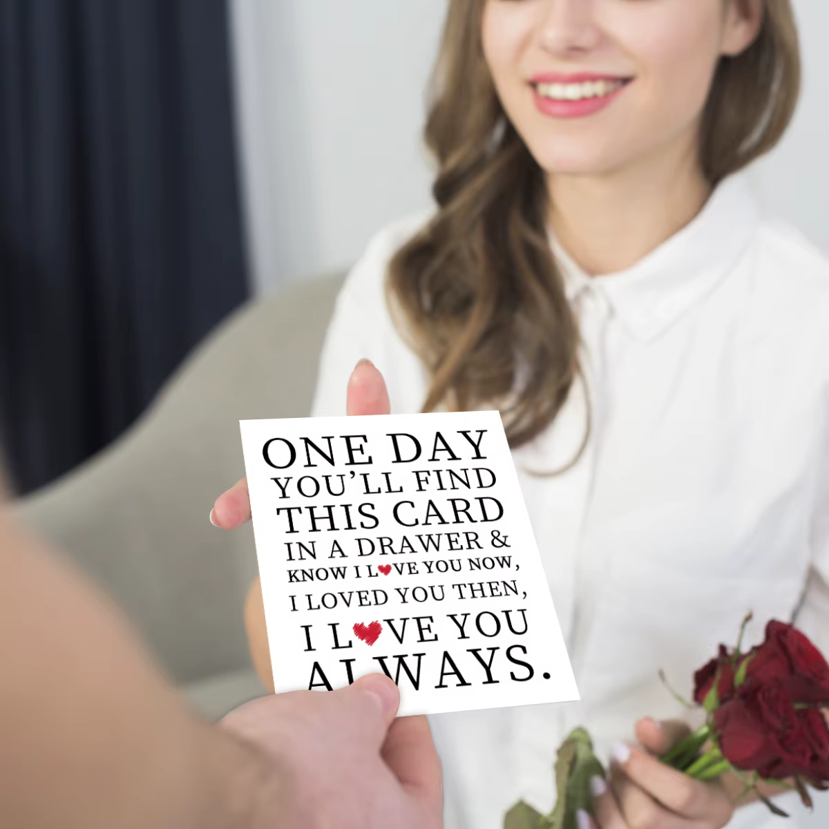 Carte de vœux avec Message d'amour en forme de cœur, avec enveloppe, pour Couple, mari, femme, amé, cadeau pour la saint-valentin, anniversaire, 1 pièce
