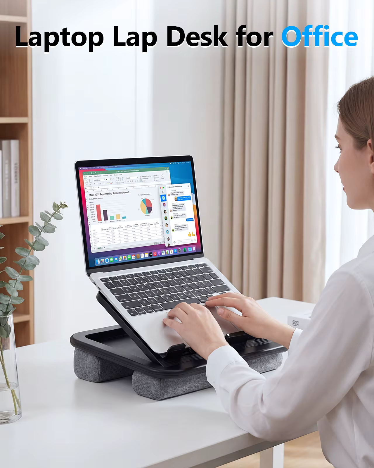 Oatsbasf Support d'ordinateur portable pour bureau avec coussin moelleux
