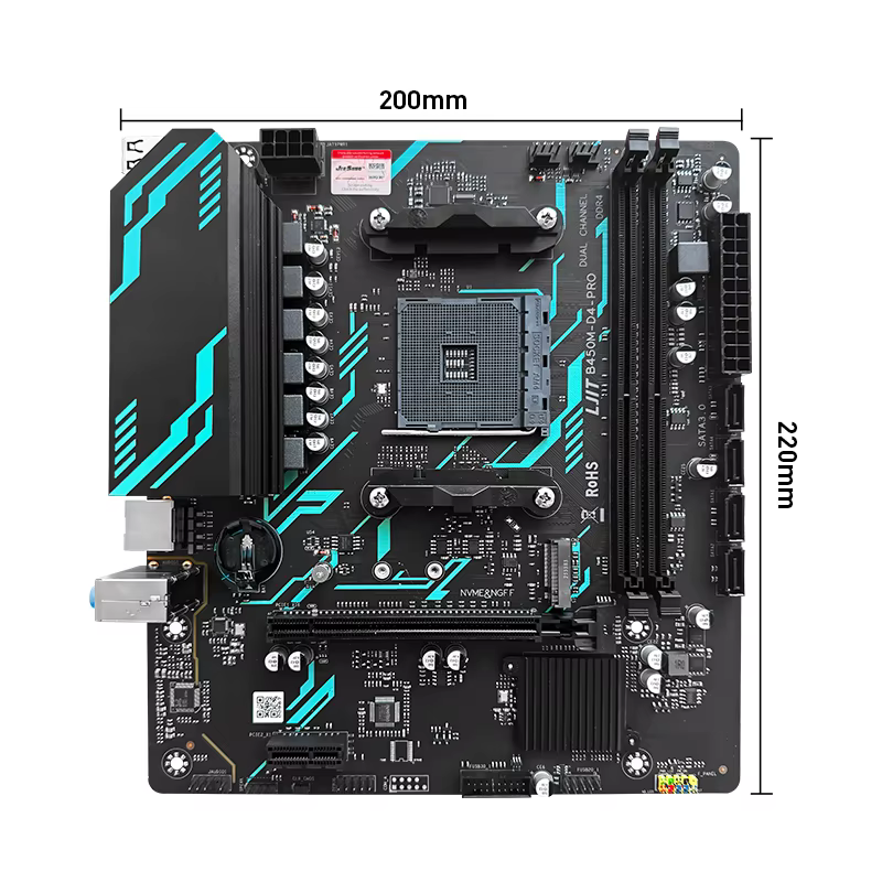 La carte mère JIESHUO B450-PRO prend en charge les processeurs AMD Ryzen R5 5600X / 5600G / 5600 / 3600