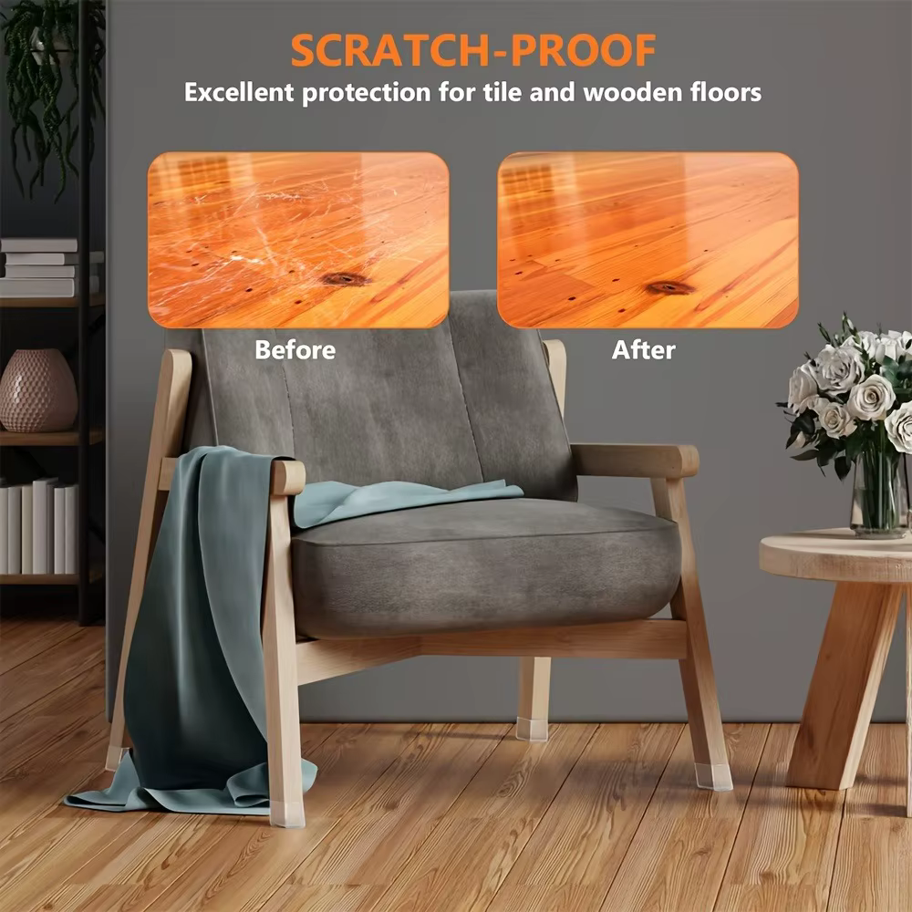 Protecteurs de sol pour pieds de chaise, pour planchers en bois dur, housses épaisses en caoutchouc de Silicone, résistantes aux rayures et réduisant le bruit, 16/32 pièces