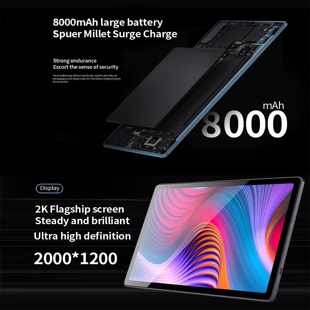 Nouveau Google 5G tablette Pc d'origine 10.36 pouces 8GB RAM 256GB ROM Android 13 Octa Core double cartes double caméras BT Version mondiale