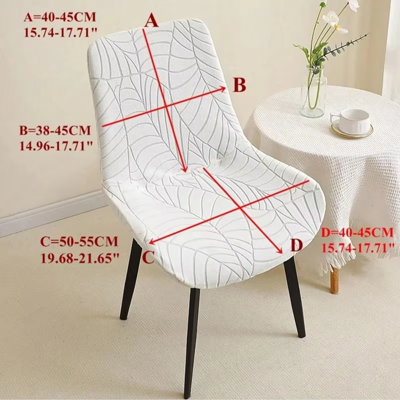 Housses de chaise de salle à manger courbées de style nordique