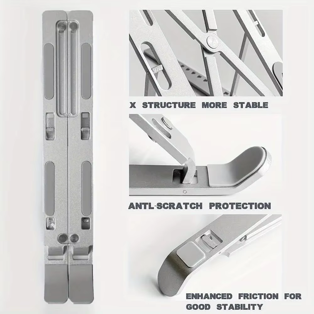 Support pour ordinateur portable réglable en aluminium – Hauteur à 6 niveaux