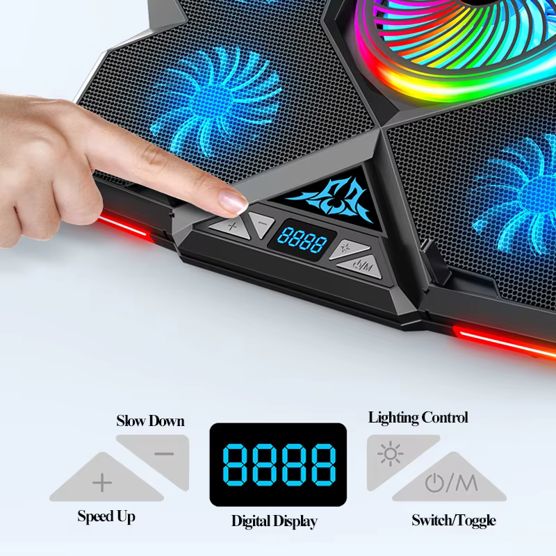 Coolcold-Refroidisseur d'ordinateur portable RGB Gaming