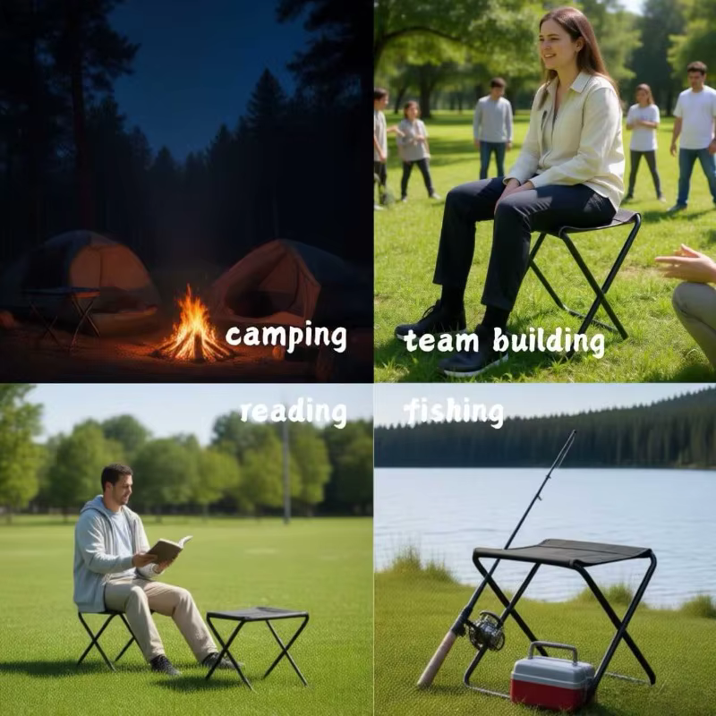 Chaise pliante portable, banc, tabouret de pêche, tabouret de voyage, tabouret de camping, tabouret d'équitation, tabourets portables pour la file d'attente au train et au métro, outil d'extérieur