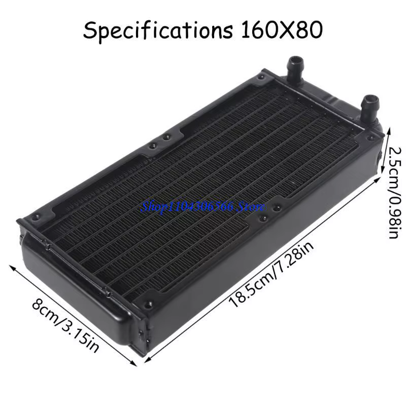 02DD 1/4 "radiateur d'échangeur chaleur en aluminium pur à 10 tuyaux pour ordinateur CPU CO2 eau