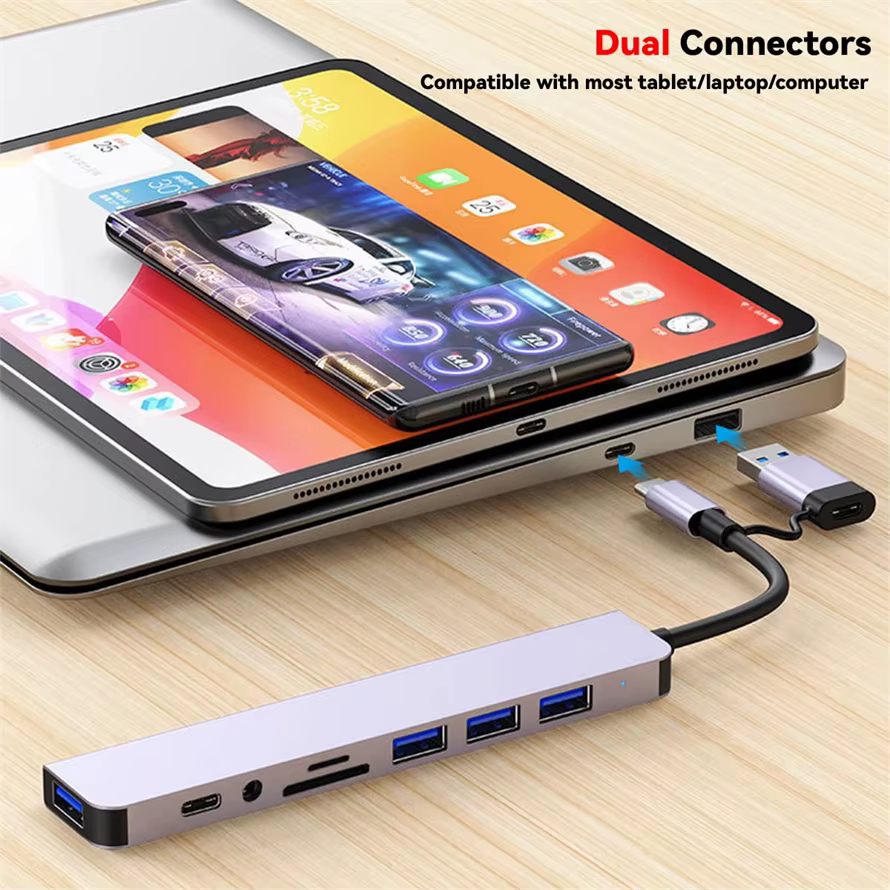 Station d'accueil HUB USB 8 en 1