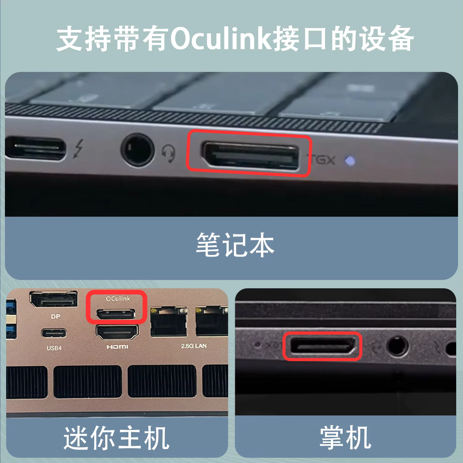 Support de carte graphique externe pour ordinateur portable EGPU - Base métallique pour cartes vidéo GPU - Dock Oculink/M.2 NVMe PCIe 4.0 X4 - Boîtier externe pour PC
