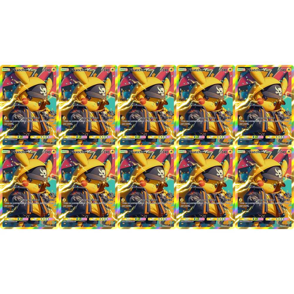 Cartes de collection DIY Pikachu VSTAR EN, carte individuelle faite maison, jeu classique, carte d'anime