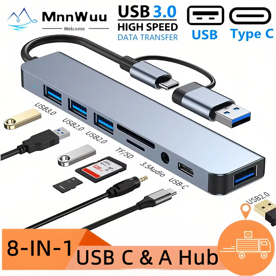 Station d'accueil HUB USB 8 en 1