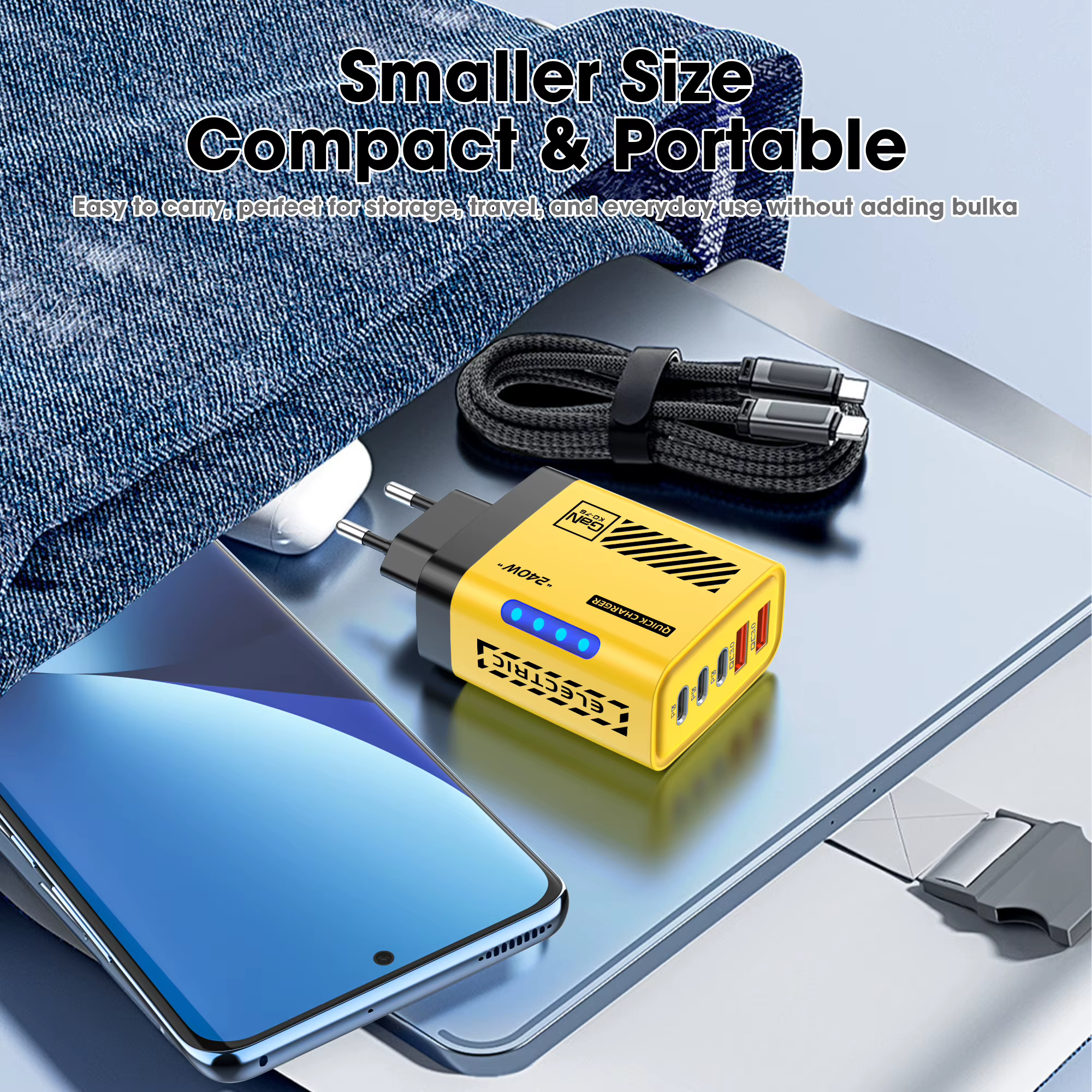 5 ports GaN USB C chargeur 240W PD