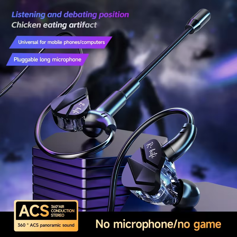 Écouteurs de jeu casque de joueur avec double Microphones Typec & 3.5mm