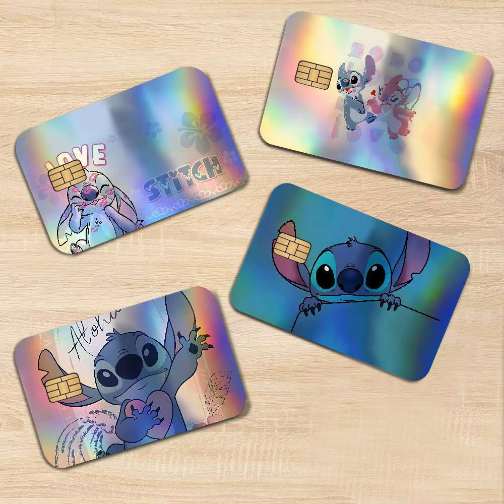 Autocollants pour cartes bancaires S-Stitchs Laser Sparkle, accessoires universels de décoration artisanale DIY
