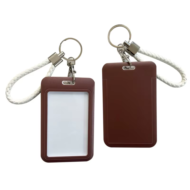 Housse de protection pour carte d'identité, porte-clés simple de couleur unie, porte d'accès scolaire, porte-carte de crédit, sac multifonctionnel
