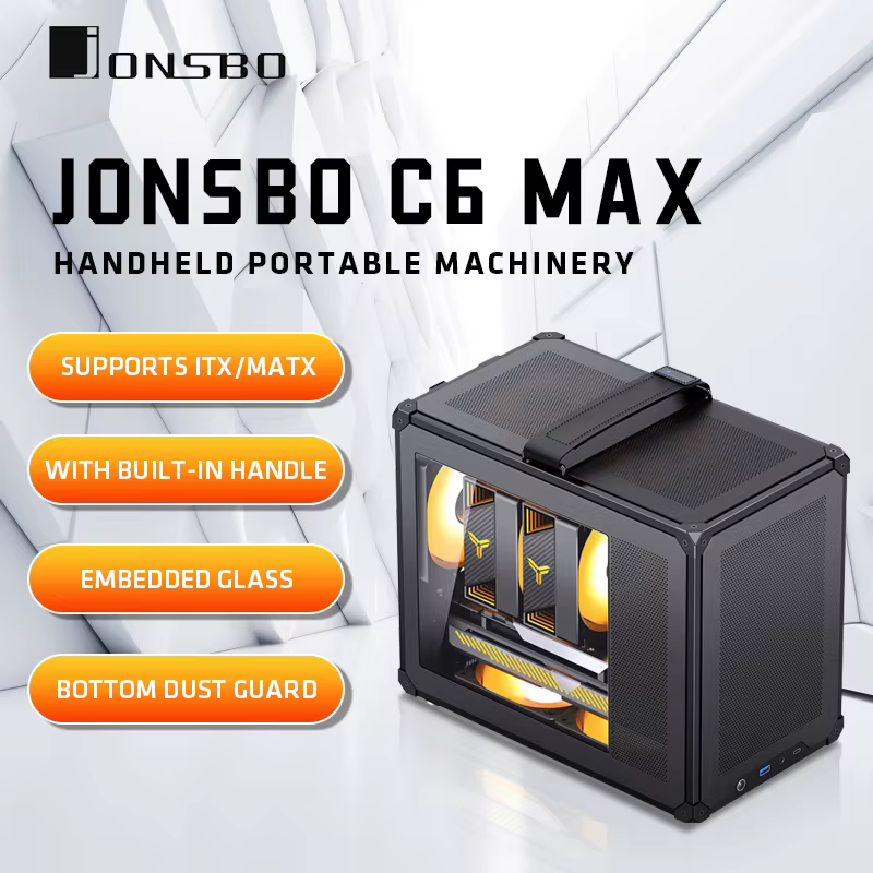 JONSBO C6 MAX poignée en maille boîtier MATX Installation sans outil