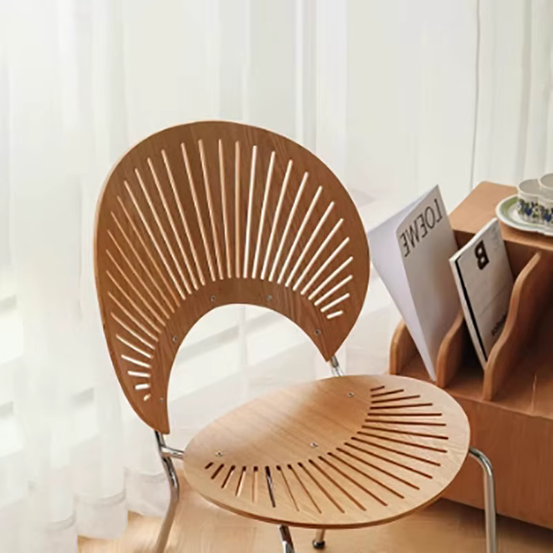 Ensemble de 4 chaises de salle à manger du milieu du siècle, Glamour japonais, pieds en métal de luxe, meubles de Salle à manger nordiques élégants