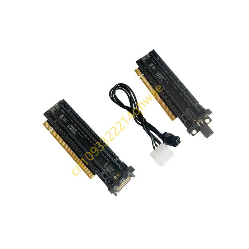 PCIe4.0 x16 1 à 2 Carte d'extension PCIe-bifurcation x16 à x8x8 / 4P alimentation Gen4 Split Card Splitter