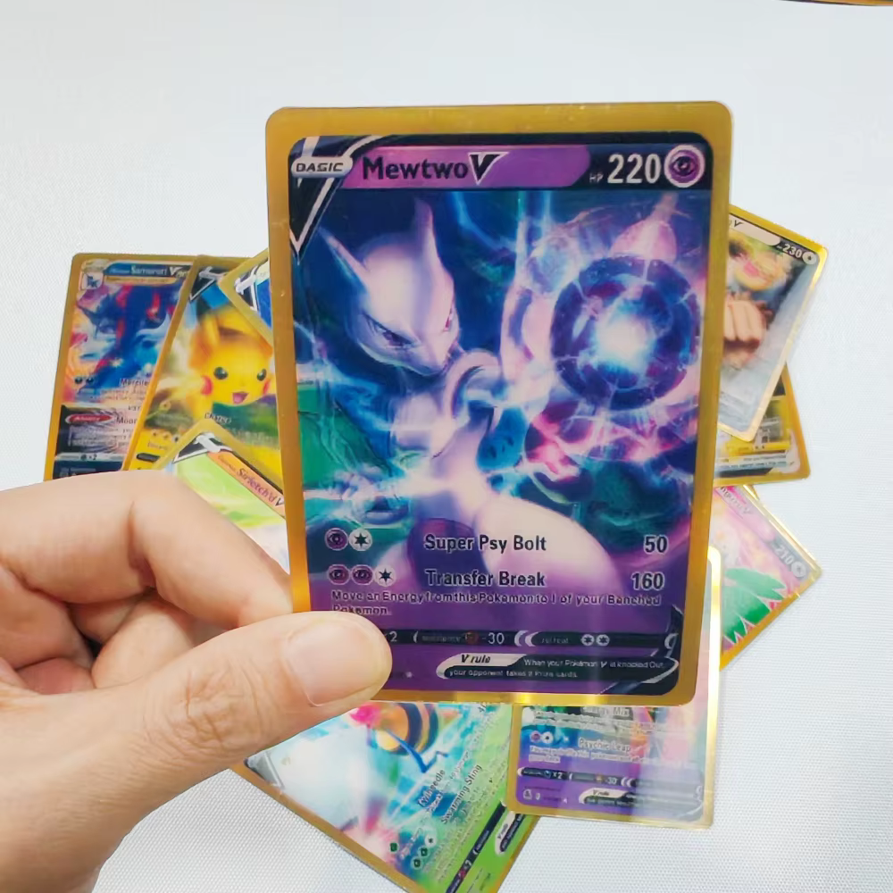 Cartes Pokemon 3D arc-en-ciel brillantes, 60 pièces, anglais Vmax Gx Charizard Pikachu, jeu de commerce, carte de combat, jouets pour enfants, 2024