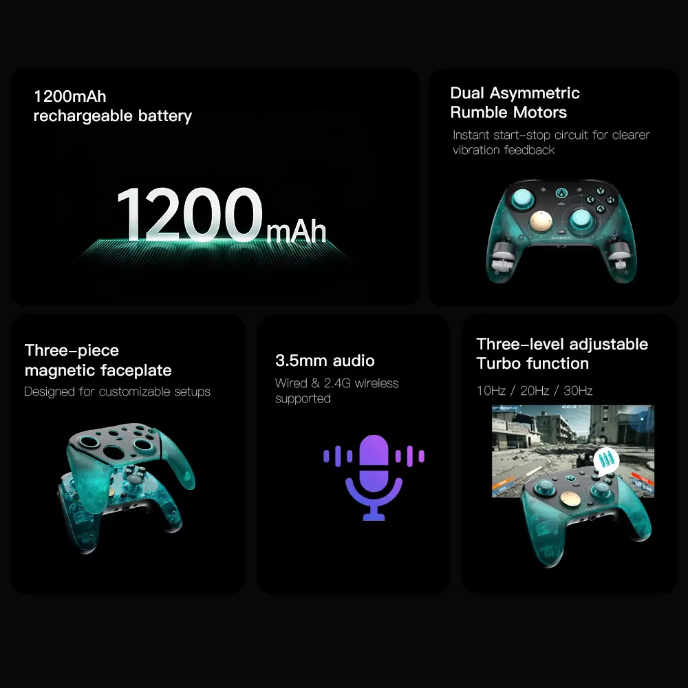 Manette sans fil GameSir G7 Pro 8k PC Aimlabs Edition pour jeux FPS Esport avec contrôle de mouvement