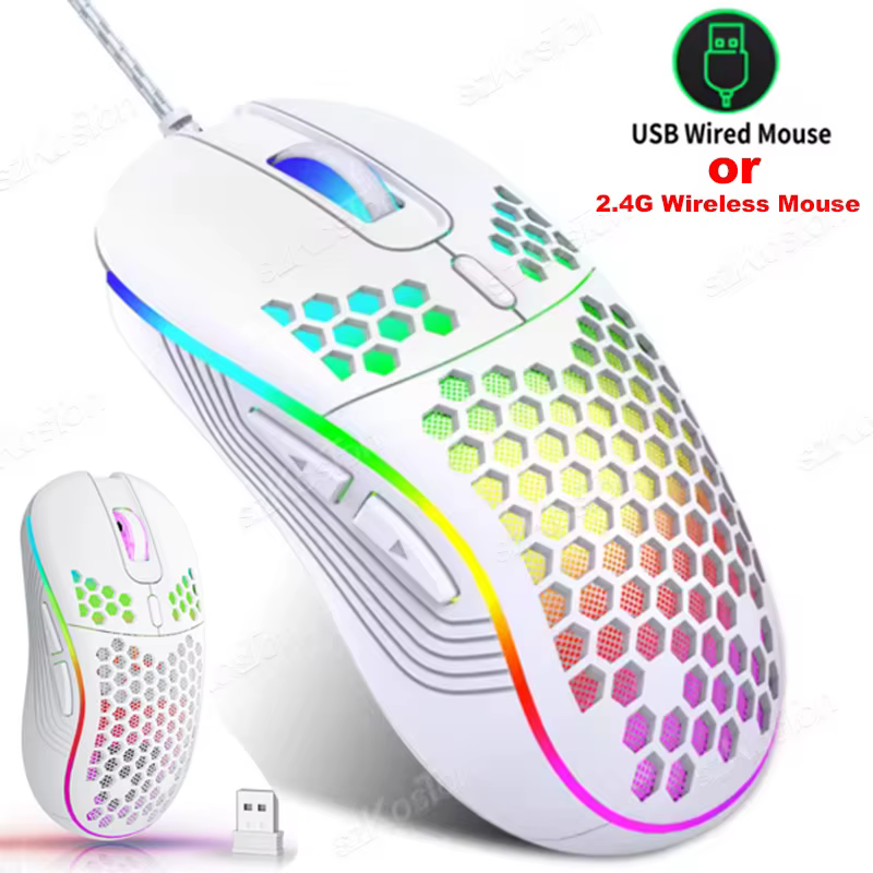 Souris de jeu filaire Honeycomb avec rétroéclairage RGB