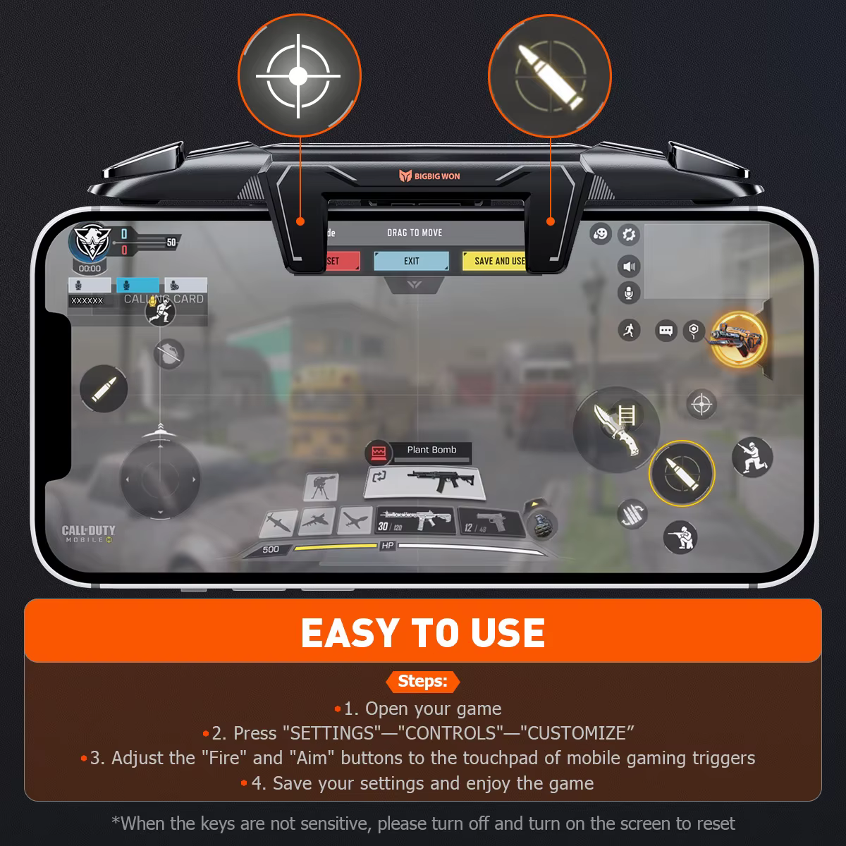 BIGBIG WON Mechager Plus M3 contrôleurs de déclencheurs de jeu mobiles serrage intégré Plug and Play pour téléphone iOS Android