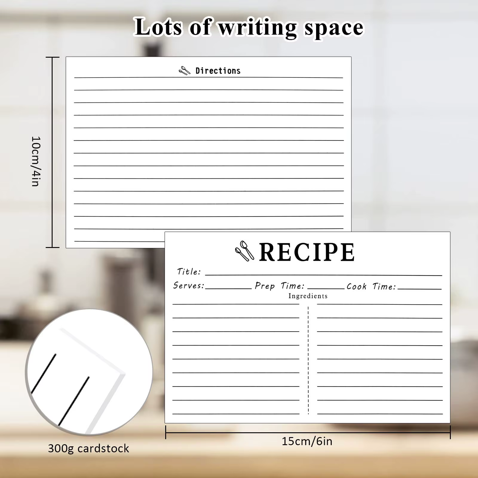 Cartes de recettes de cuisine, 50 pièces, feuilles de recettes vierges, cartes de recettes en papier épais Double face, carte de réception nuptiale de mariage, carte de notes