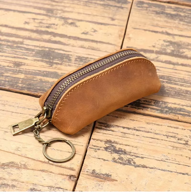 Porte-monnaie vintage avec fermeture éclair, portefeuille rétro, porte-cartes, étui à cartes, porte-clés pour femme, pochette organisatrice