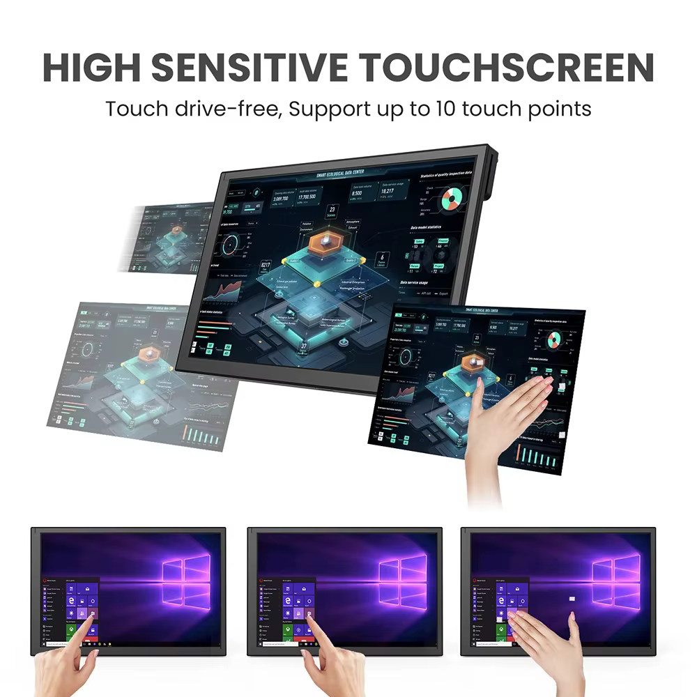 Eyoyo moniteur 10.1 pouces écran tactile capacitif Portable 1280x800 IPS affichage pour Raspberry Pi Plug And Play Compatible Win 8/10