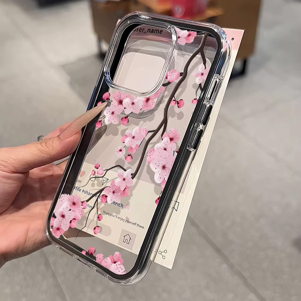 Coque de téléphone couleur bonbon 2 en 1, étui souple TPU Transparent à fleurs pour iPhone 11 16 17 Pro Max 13 15 14 12 17 Air 17promax