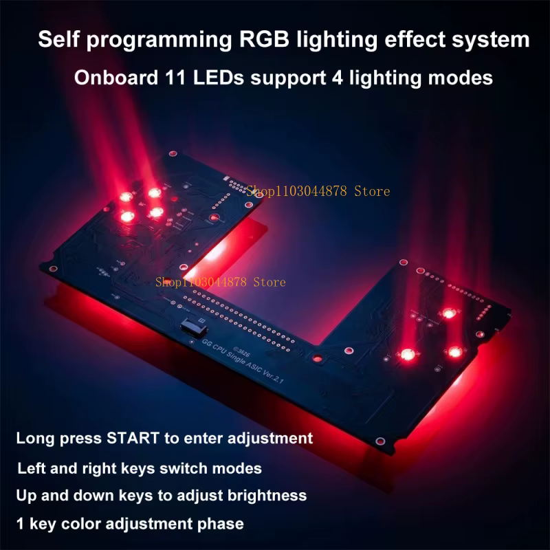 Nouvelle carte mère de remplacement améliorée (monocarte) avec lumières RGB colorées sans processeur pour console de