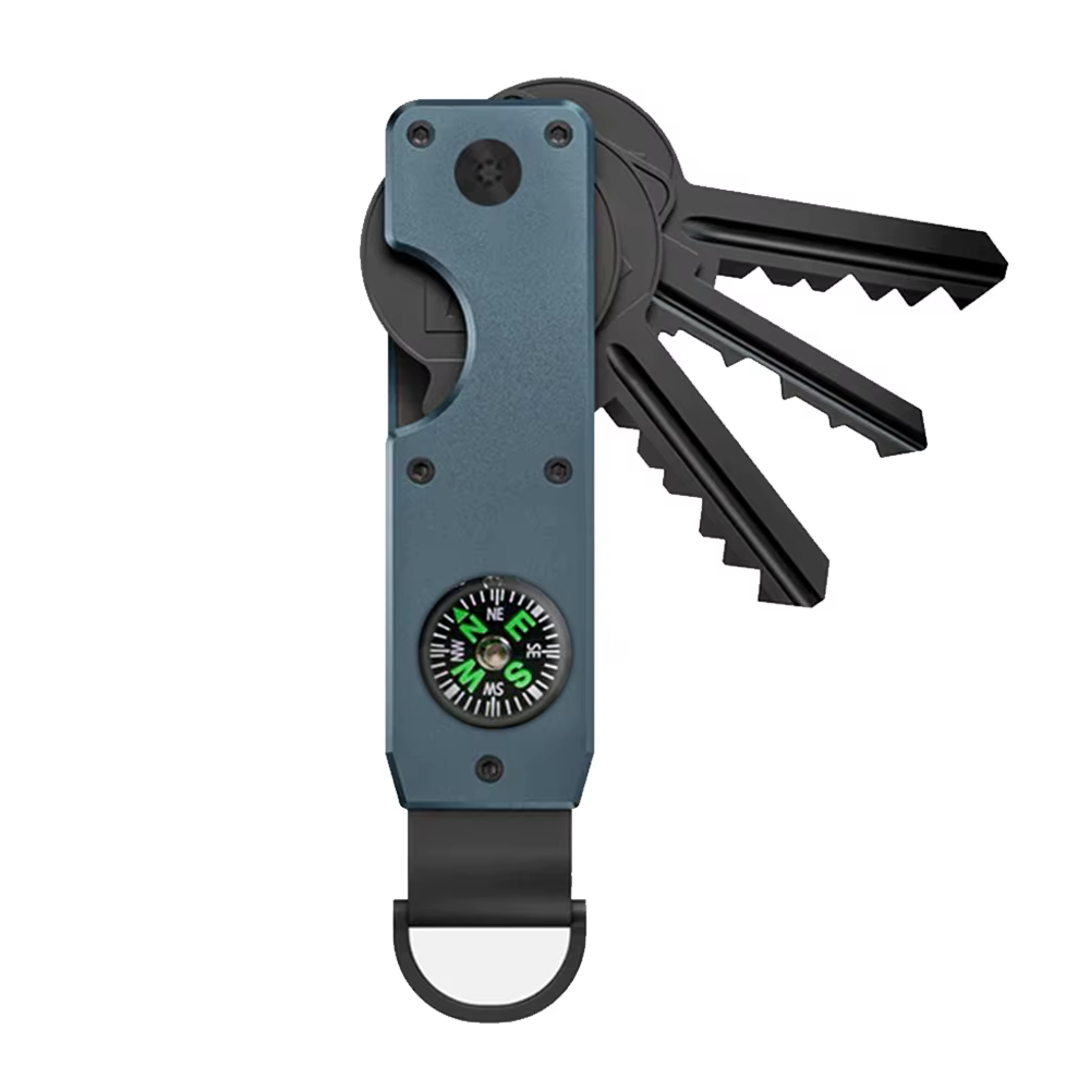 Organisateur de clés boussole - Porte-clés métallique compact | Porte-clés innovant minimaliste | Le porte-clés intelligent sécurise 2 à 6 clés
