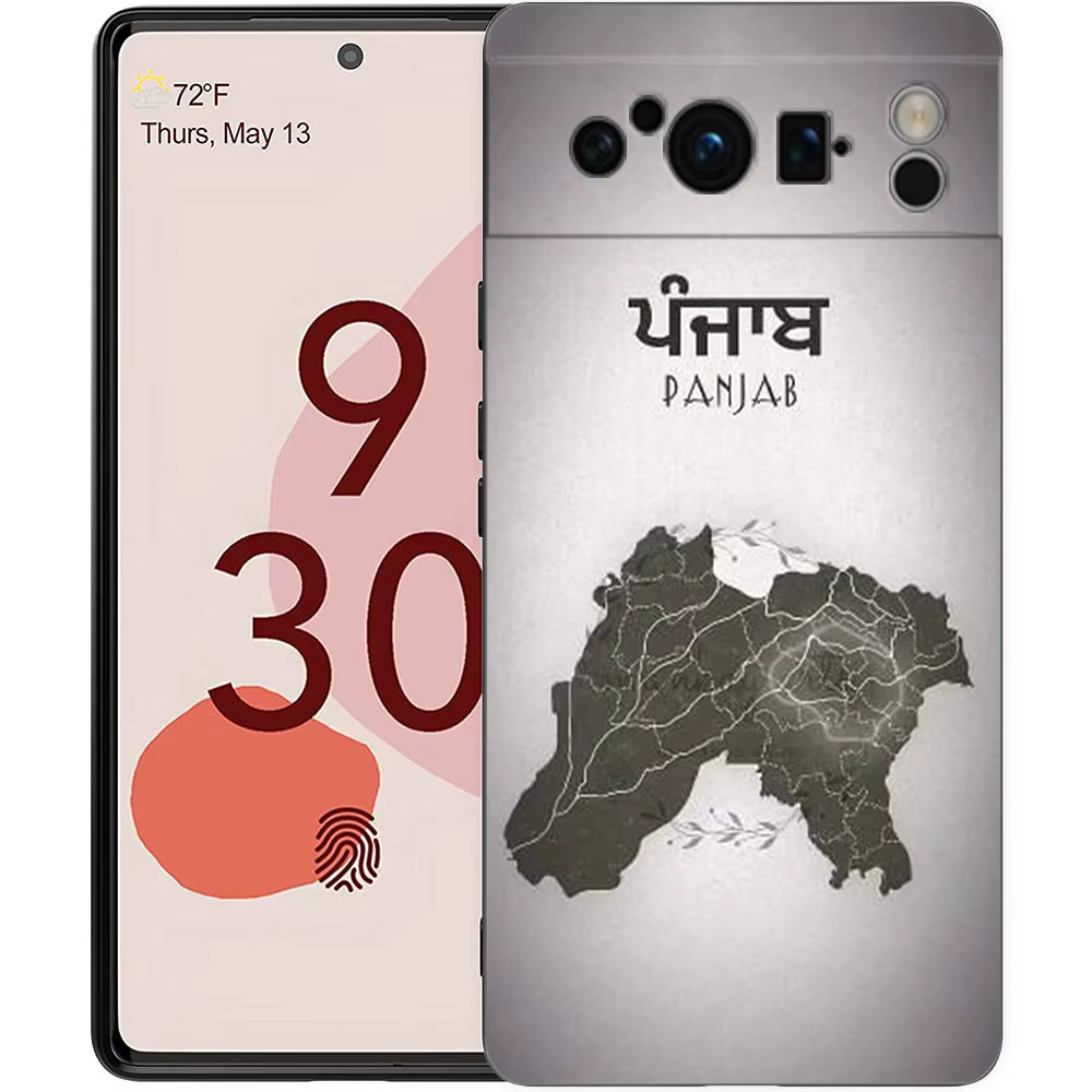Punjab carte coque de téléphone pour Google Pixel 10 9 8 7 6 Pro XL 9A 8A 6A 7A 5G souple antichoc TPU couverture noire