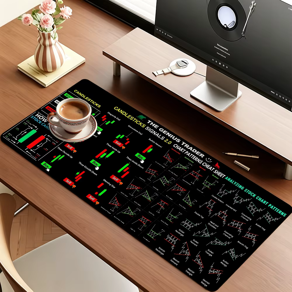 Tapis de souris avec graphique des cours des crypto-monnaies BTC