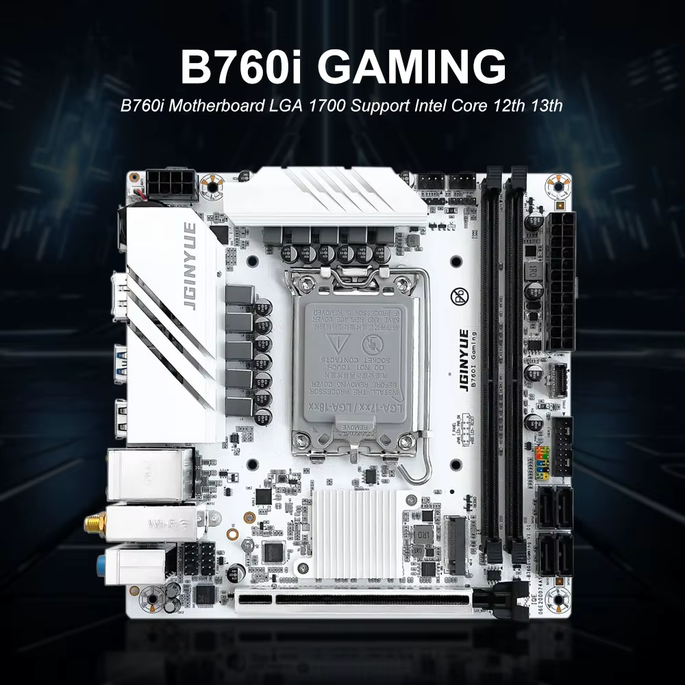 Carte mère JGINYUE B760 LGA 1700 compatible avec les processeurs Intel Core I3/I5/I7/I9 de 12e et 13e génération