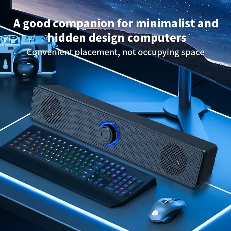 Barre de son pour PC, haut-parleur Bluetooth filaire et sans fil