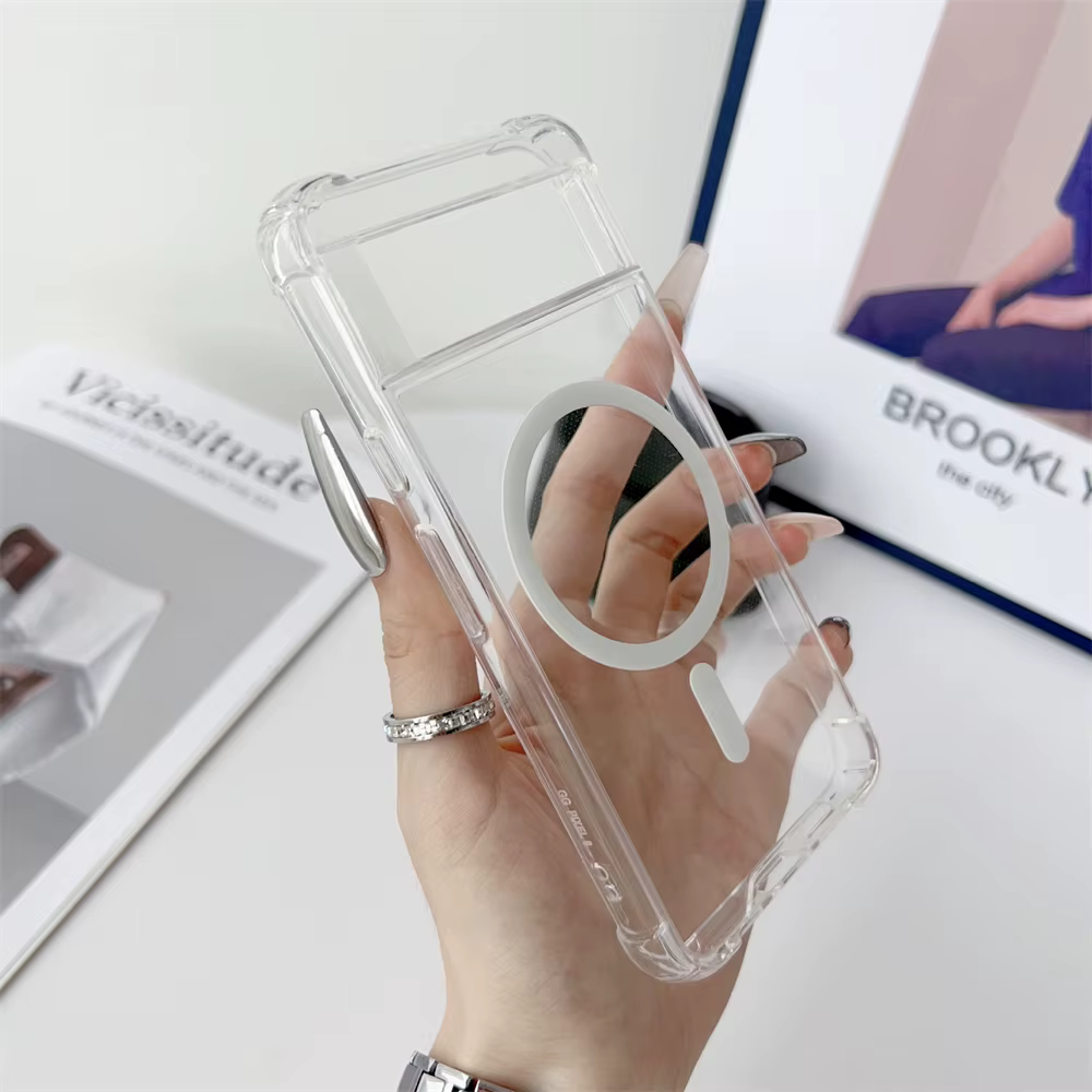 Coque de téléphone magnétique transparente, étui de protection en acrylique pour Charge sans fil Magsafe, pour Google Pixel 8 9 10 Pro XL 9A 7A 8A 6 6A