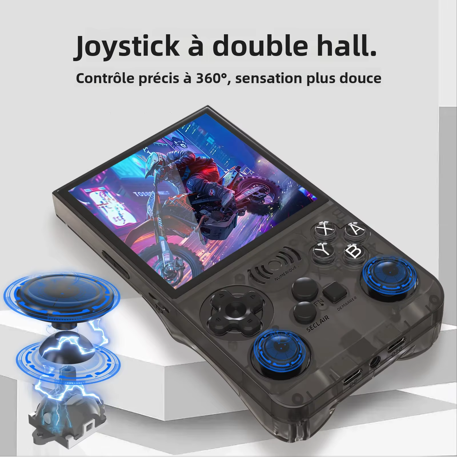 GAMINJA ANS13 Console de jeu vidéo Portable rétro plus de 15000 jeux Linux intégré écran IPS de 4.0 pouces