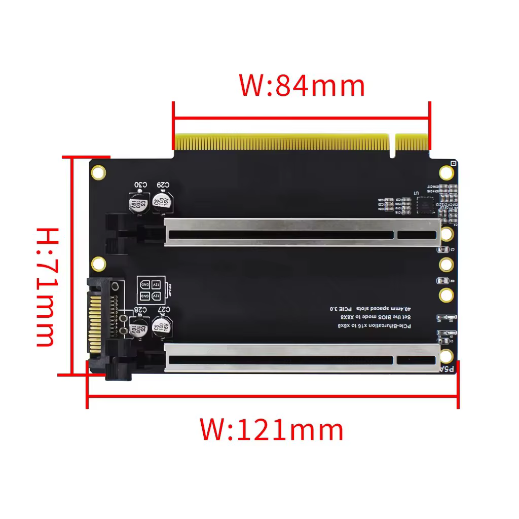 Carte d'extension PCIe 3.0 PCI-E 4.0x16 1 à 2