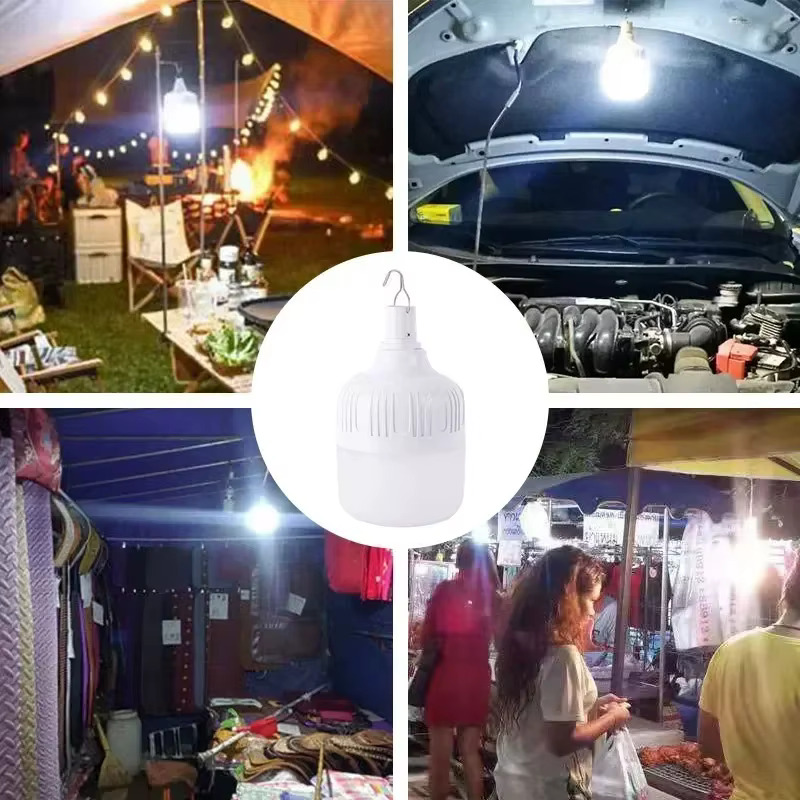 Lampes de camping portables pour barbecue en plein air, lampe rechargeable par USB, ampoule LED d'urgence, crochet, lanterne de tente haute puissance, ampoule de nuit