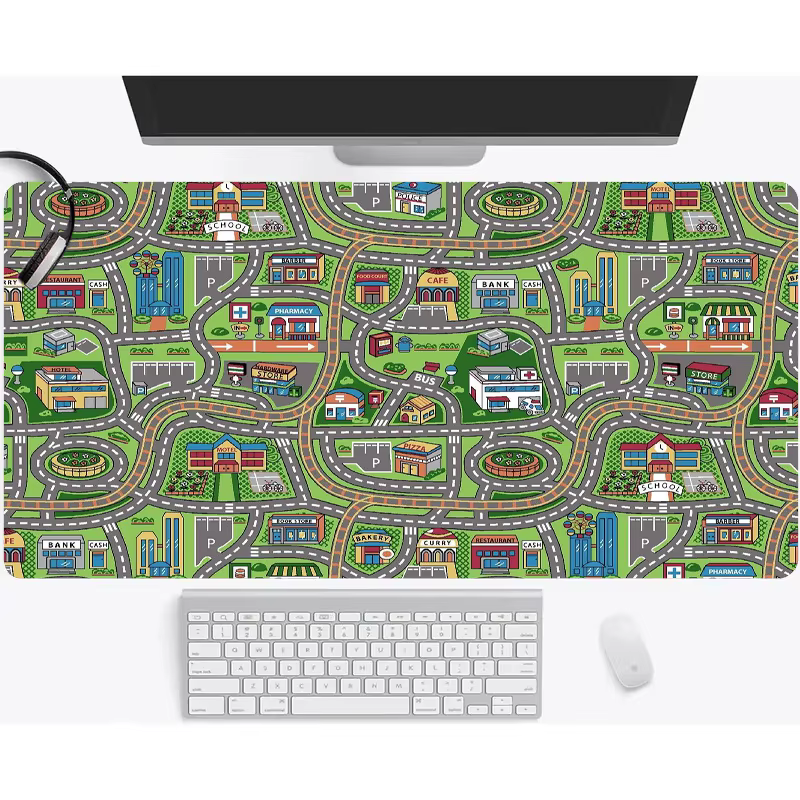 Tapis de jeu interactif Cityscape avec carte de circulation