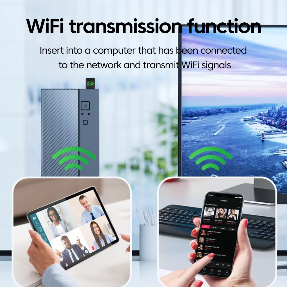 6 AX900 Bluetooth 5.4 WiFi USB adaptateur carte réseau sans fil 2.4G et 5GHz antenne