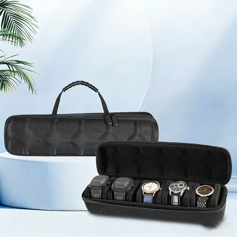 Boîte de rangement pour montres pour hommes, étui de voyage portable pour montres, support de présentation pour montres-bracelets avec système anti-déplacement