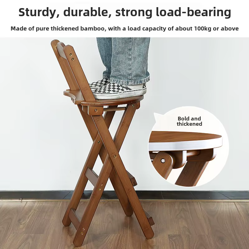 Petite chaise de salle à manger en bambou, tabouret d'art pliable, chaise de Bar multifonctionnelle, Simple et Stable, tabouret haut
